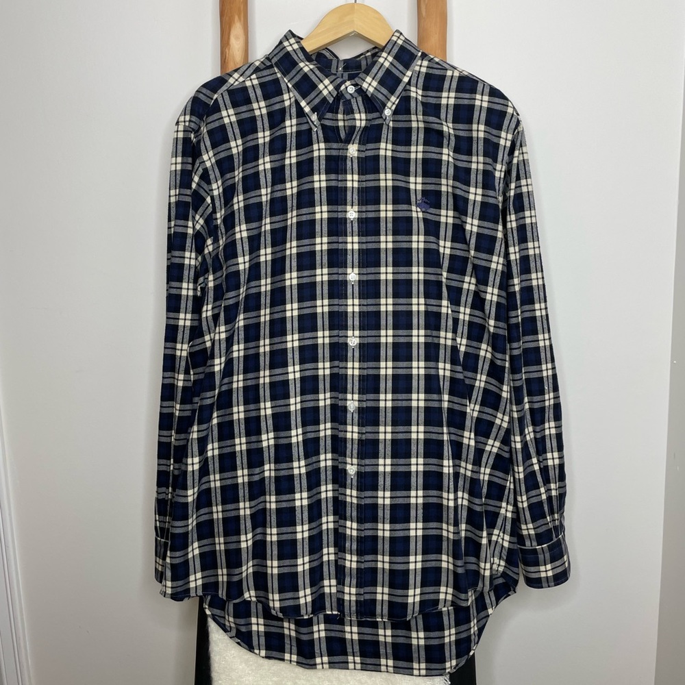 Brooks Brothers for Jeffrey casual button down flannel shirt, made in USA, XL